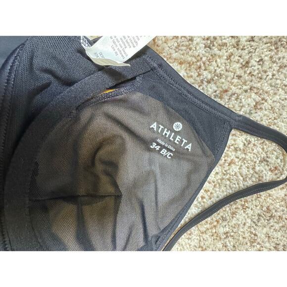 Athleta women's swim side scrunch Tankini/bikini, size 34 B/C; Black - Picture 7 of 9